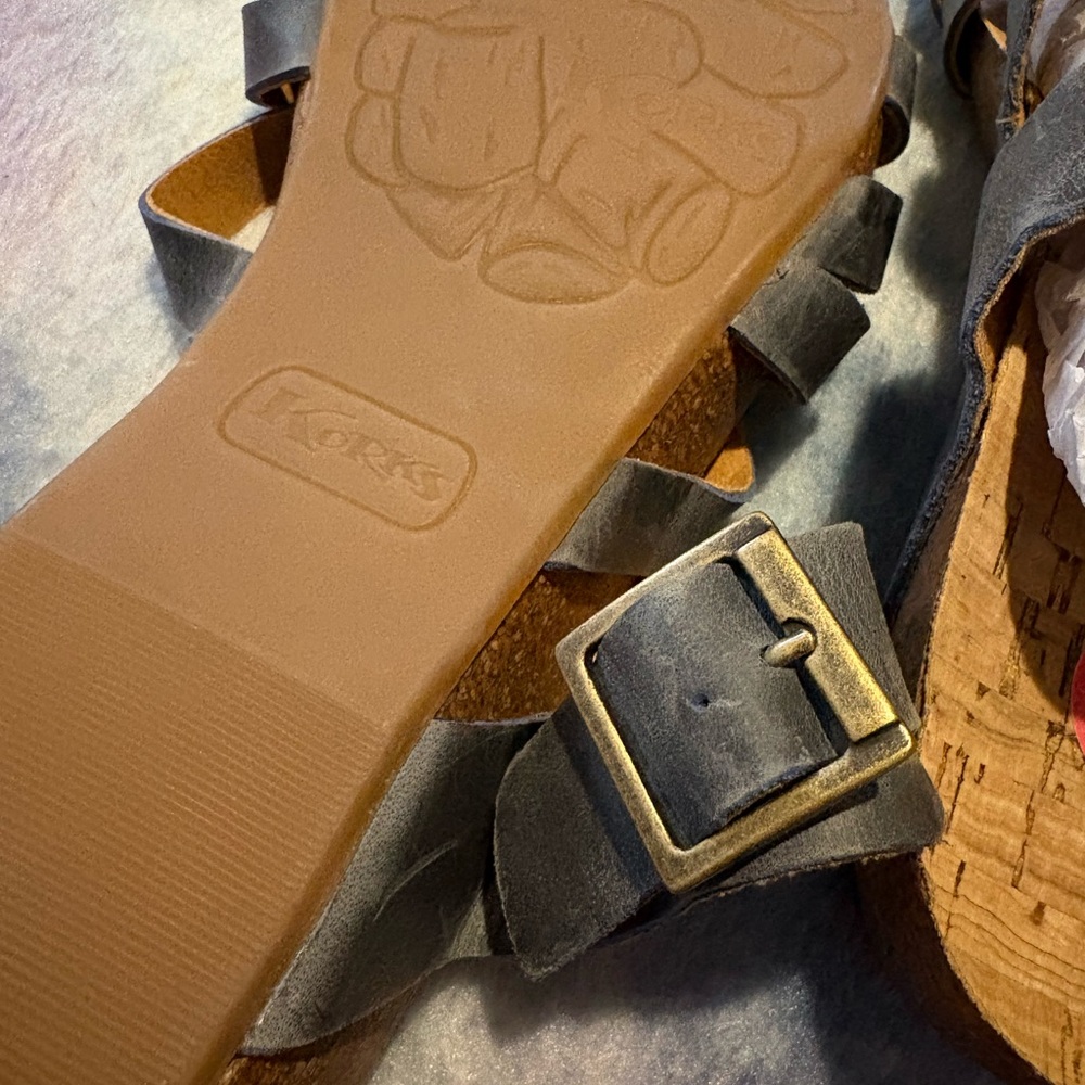 Kork-Ease Black Strappy Sandals - Picture 4 of 7